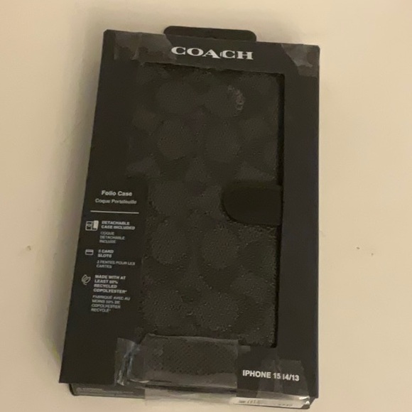 NEW COACH : iPhone 13/14/15 Case In Signature Canvas / iPhone Folio - Picture 1 of 3